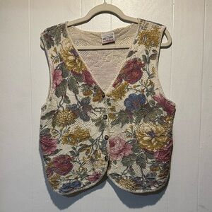 Vintage Denim republic floral‎ vest size l